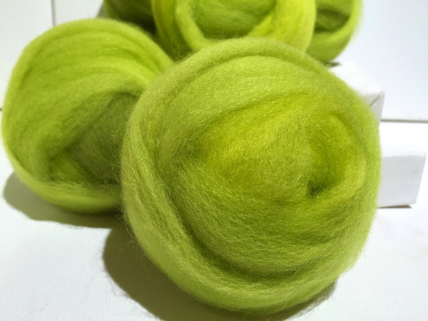 Lime Green wool roving Spinning Needle Felting Spinning Etsy