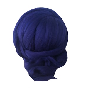 Navy Blue Merino roving,  Needle Felting Spinning Fiber, Merino, roving, nuno wet felting