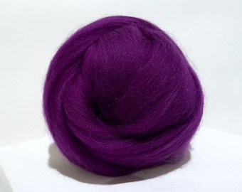 Eggplant Merino Wool Roving, Needle Felting, Spinning Fiber, purple roving, dark violet, Merino wool, purple wool, Saori weaving