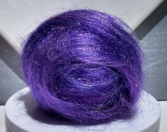 Amethyst Firestar roving, Needle Felting, Spinning Fiber, medium purple dark lavender violet, .5 oz, similar to Icicle Top