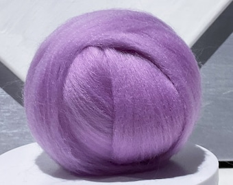 Pale Purple Merino Roving “Lilac” felting, weaving wool, spinning fiber in orchid, light purple, violet, lavender