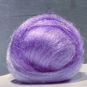 Lavender Firestar, Needle felting, Wet Felting, Spinning Fiber, roving, .5 oz, light purple, lilac, similar to Icicle Top, Saori weaving