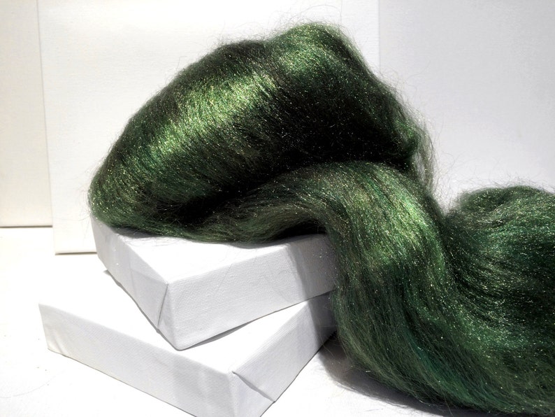 Dark Green Firestar Needle Felting Spinning Fiber Roving Etsy