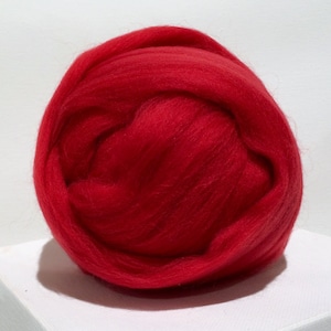 Red Merino Roving, Needle Felting Spinning Fiber, Red, Cardinal, Merino wool, felting wool, red wool, red roving