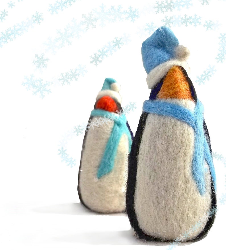 Needle Felting Tutorial DIY Winter Penguin Needle Felted Penguin wool ornament toy Winter, Instructions How To Needle Felt, INSTANT Download image 4