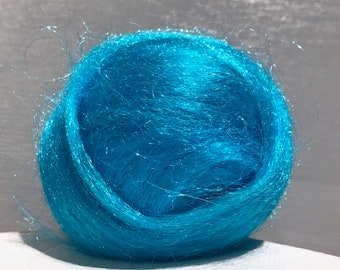 Filato Firestar blu turchese: fibra scintillante per infeltrimento ad ago e filatura (14 g)
