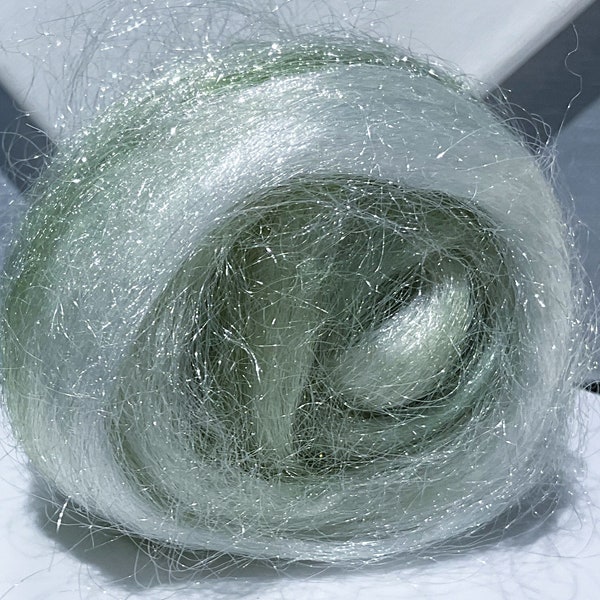 Light, Silver Green Firestar “Celery” .5 oz each; Trilobial Felting, Spinning Fiber, roving, Pale green