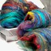 Multicolor art batt 'Batt Crazy' mixed fiber, bright color scrap fiber, felting, needle felting, spinning, wet felting 