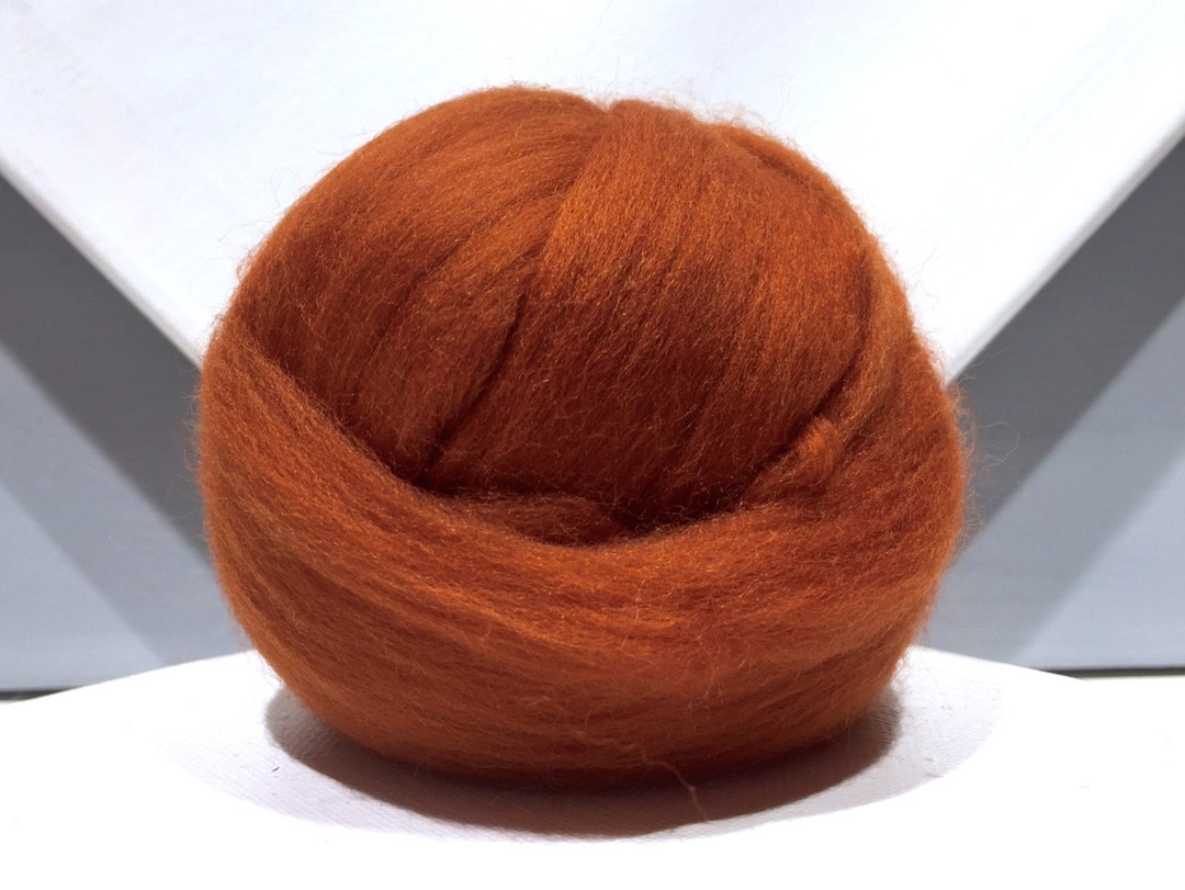 Fox Red Merino Roving, Top: Sienna, Rust Felting Wool, Spinning Fiber ...