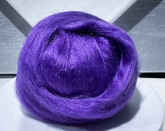 Purple Bamboo roving, wet, nuno felting, Needle Felting, Spinning Fiber, Heliotrope, purple roving, purple bamboo, vegan, silk alternative