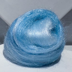 Variegated, Pale blue Firestar “Blue Druzy” .5 oz, sparkly fibers for Felting, spinning, weaving