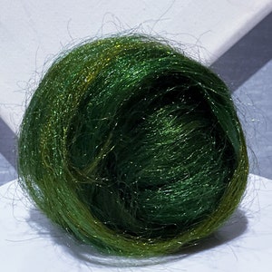 Feutrage à l'aiguille Avocat étoile de feu vert panaché, filature de fibres, mèche, 0,5 oz image 1