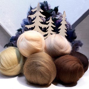 Lotta Mocha Merino Roving Sampler: Wool Earth Tones for Spinning Felting Weaving (3–6oz)