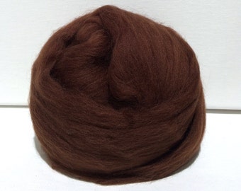 Brown Merino Wool Roving, Needle Felting, Spinning Fiber, brown roving, Saori weaving