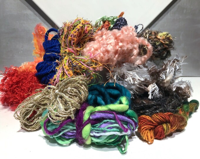 Yarn Grab Bag Freeform or Surface Embellishments Mini Etsy