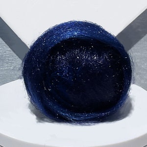 Blue Black Firestar “Dark of Night” .5 oz, Needle Felting, Spinning Fiber, blue black, synthetic dubbing