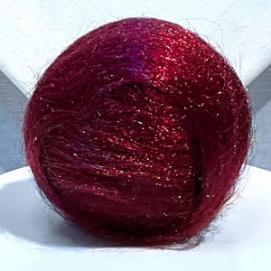 Ruby, Bluish Red Firestar: Sparkly Needle Felting & Spinning Fiber, fly tying (.5 oz)