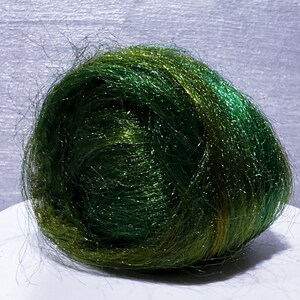 Variegated Green Firestar Avocado Needle Felting, Spinning Fiber, roving, .5 oz image 6