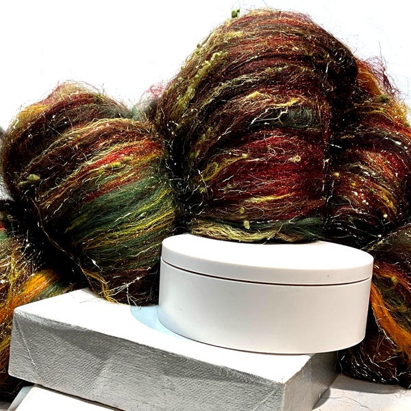 Weminuche Wilderness Fiber Art Batt: Merino, Silk, Bamboo - 1-3oz