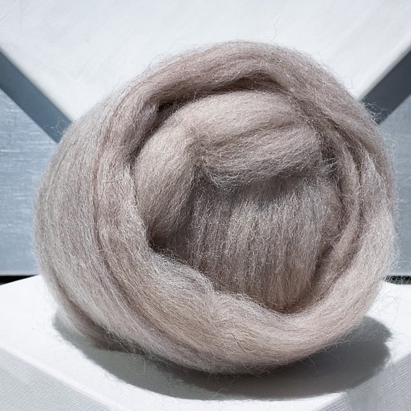 Heathered Tan, Ecru Merino Roving “Sand Dune” Needle Felting wool, Spinning Fiber, beige, tan, buff, taupe, neutral color