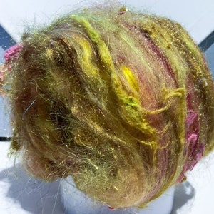 Textured, Surprise fiber art batt Wildethyme Surprise MTO 1-4oz, Sparkly Felting wool, spinning fiber, choose first color, new options image 2