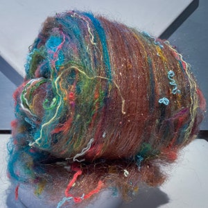 Textured, Surprise fiber art batt Wildethyme Surprise MTO 1-4oz, Sparkly Felting wool, spinning fiber, choose first color, new options image 8