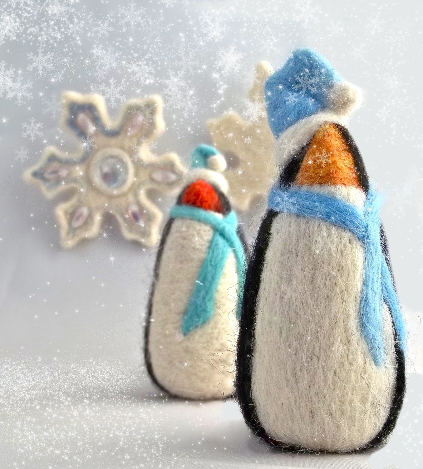 Needle Felting Kit, Winter Penguin, DIY gift, Craft Kit, wool ornamen…