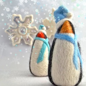 Needle Felting Tutorial DIY Winter Penguin Needle Felted Penguin wool ornament toy Winter, Instructions How To Needle Felt, INSTANT Download image 1