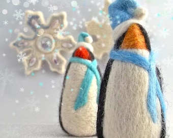 Needle Felting Tutorial DIY Winter Penguin Needle Felted Penguin wool ornament toy Winter, Instructions How To Needle Felt, INSTANT Download