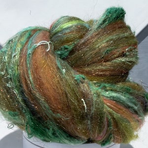 Textured, Surprise fiber art batt Wildethyme Surprise MTO 1-4oz, Sparkly Felting wool, spinning fiber, choose first color, new options image 6