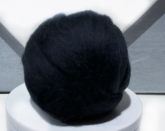 Darkest Grey Merino Wool Roving “Graphite”, Needle Felting, Spinning Fiber, near black,  gray roving, Saori weaving