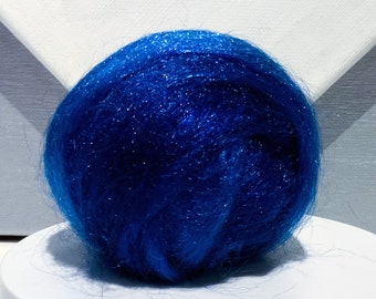 Blue Firestar “Indigo” Felting, Blending, Spinning Fiber, denim blue, medium blue