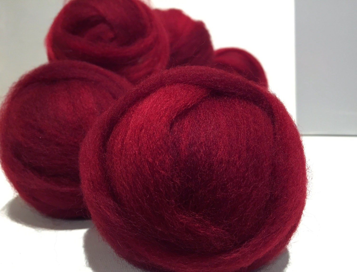 Deep Red wool roving Needle Felting Spinning wool Christmas Etsy