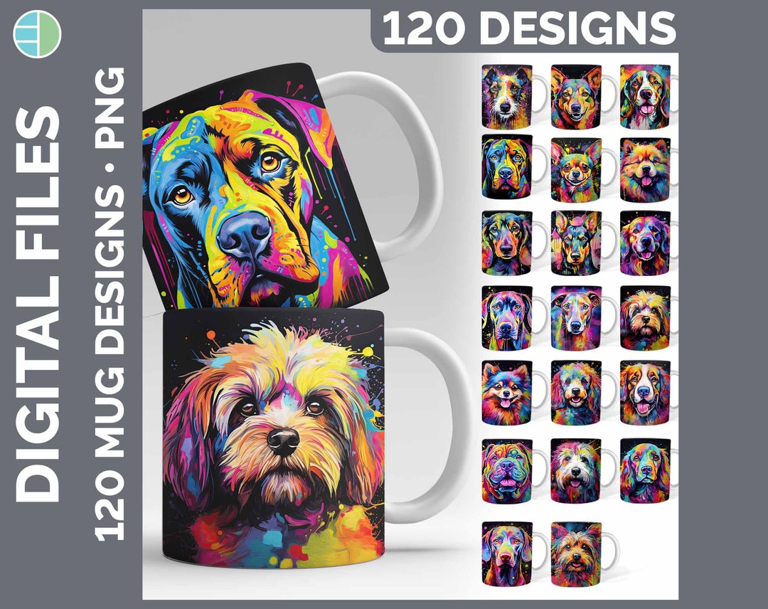 Alcohol Ink Dog Mug Mega Bundle Sublimation Download | Style Set 1 of 4 ...