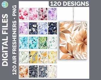 120 Botanical Air Freshener PNG Sublimation Designs Mega Bundle | Pink • Red • Orange • Yellow • Blue • Green • Purple • Black • Brown