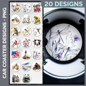 Car Coasters Bundle Google Drive Sublimation Designs | Coaster PNG Download image 16