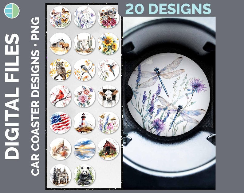 Car Coasters Bundle Google Drive Sublimation Designs | Coaster PNG Download image 16
