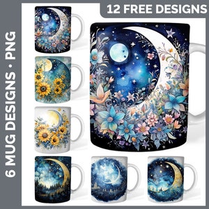 120 Watercolor Mug Wrap PNG Best Sellers Sublimation Designs Mega Bundle Style Set 2 of 3 Sunflower Coffee Cup HUGE Bundle Download image 7