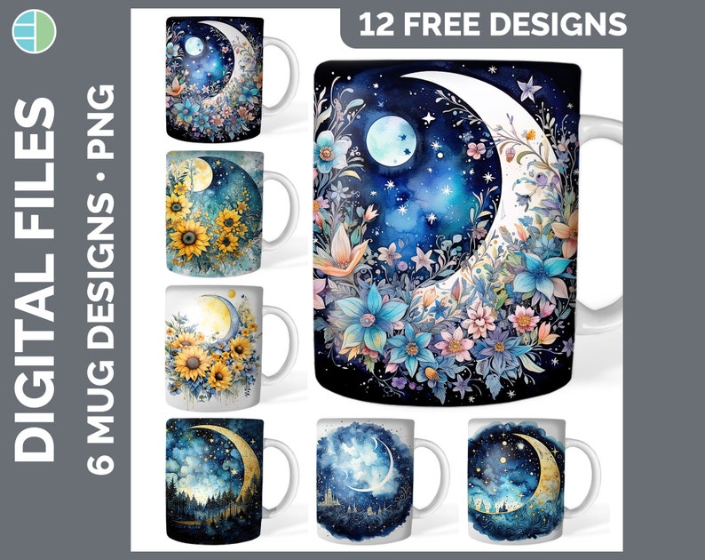 120 Watercolor Mug Wrap PNG Best Sellers Sublimation Designs Mega Bundle Style Set 2 of 3 Sunflower Coffee Cup HUGE Bundle Download image 7