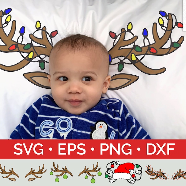 SVG Christmas Antlers | Elf Hat | Santa Hat Pillowcase | Christmas Pillow Case SVG Bundle