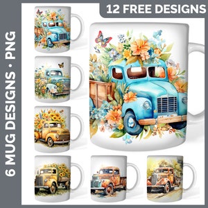 120 Watercolor Mug Wrap PNG Best Sellers Sublimation Designs Mega Bundle Style Set 2 of 3 Sunflower Coffee Cup HUGE Bundle Download image 9