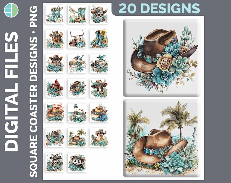 Square Coaster Bundle Google Drive Sublimation Designs | Drink Mat PNG Download image 18