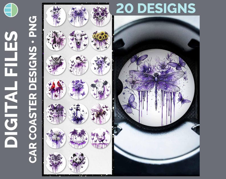Car Coasters Bundle Google Drive Sublimation Designs | Coaster PNG Download image 18