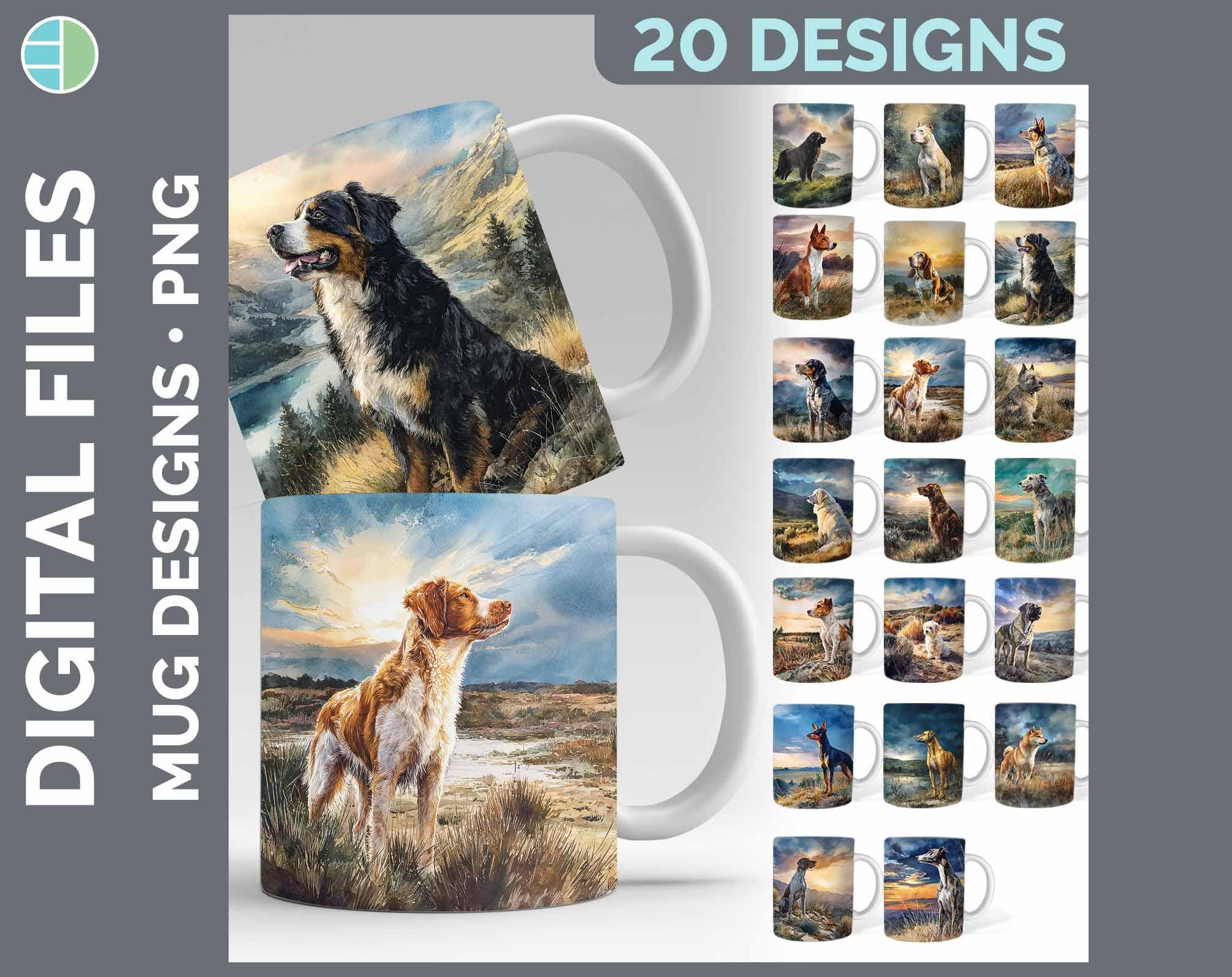 Dog Breeds Mug Bundle PNG Sublimation Designs | Dogs 03 Set Jack ...