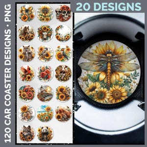 Car Coasters Bundle Google Drive Sublimation Designs | Coaster PNG Download image 13