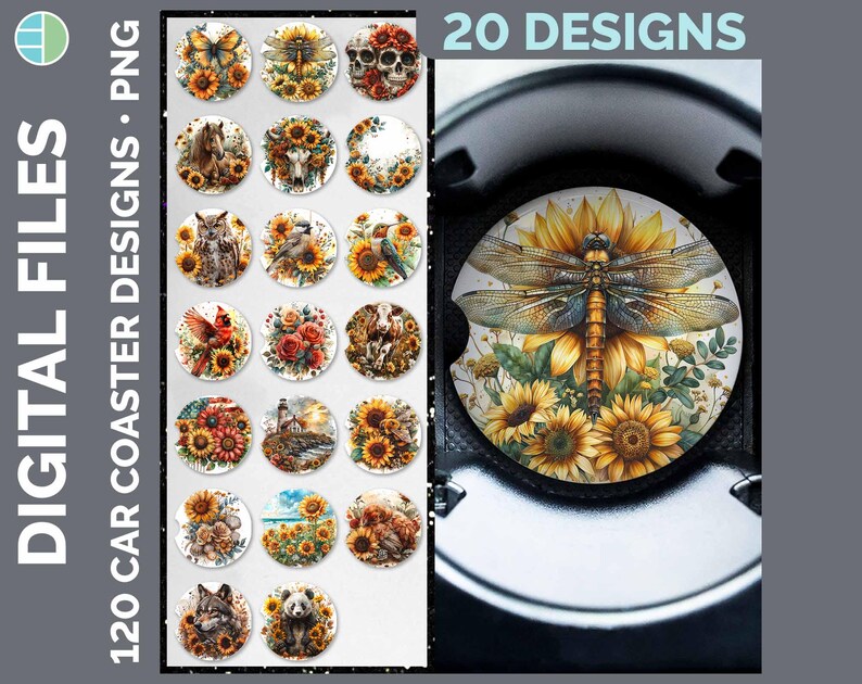 Car Coasters Bundle Google Drive Sublimation Designs | Coaster PNG Download image 13
