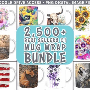 Emballage de tasse, grand paquet Drive PNG 3D, Designs par sublimation les plus vendus | Téléchargement numérique
