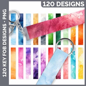 Mega paquete de diseños de llaveros de acuarela para pulseras con sublimación PNG / Fondo para llaveros / Rosa • Rojo • Naranja • Amarillo • Azul • Verde • Púrpura