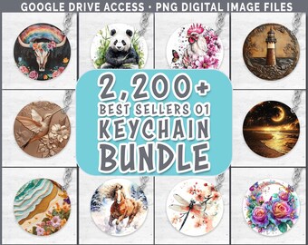 Keychain Bundle Google Drive Sublimation Designs | Best Sellers 01 Key Ring PNG Download