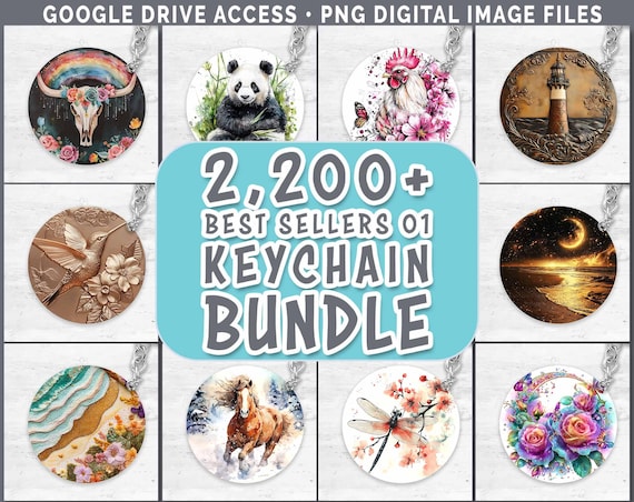 Keychain Bundle Google Drive Sublimation Designs | Best Sellers 01 Key Ring PNG Download